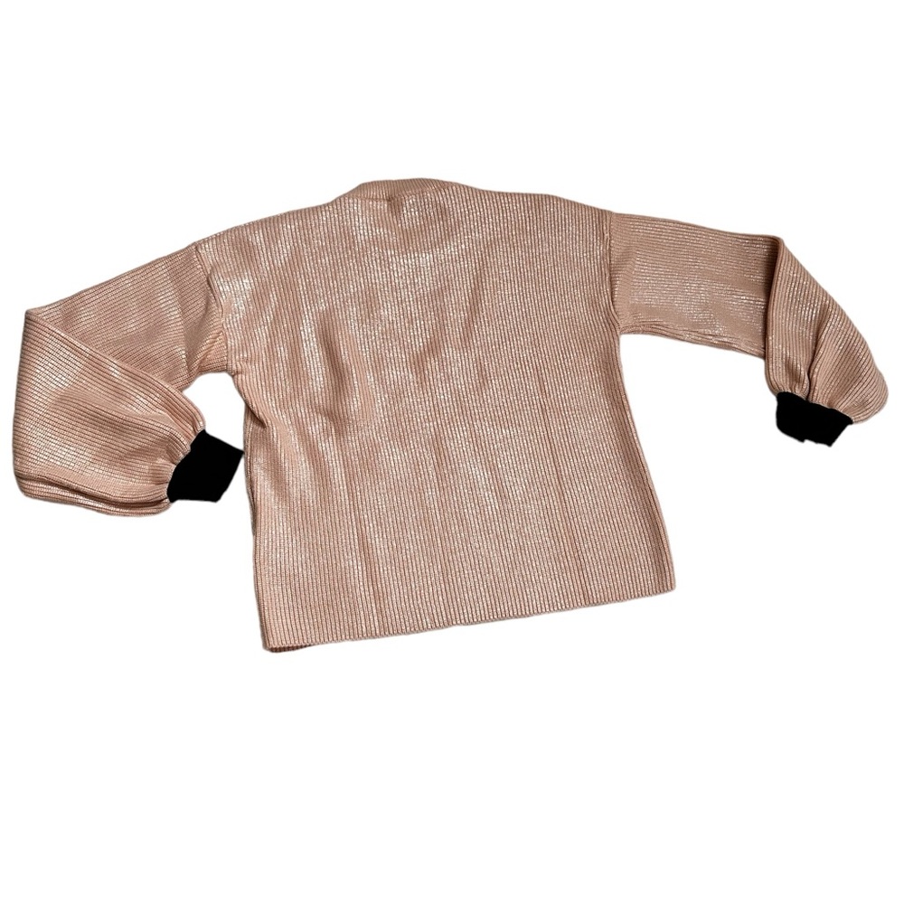 Emporio Armani Metallic Rose Crewneck Sweater Sz 42 - Picture 2 of 7